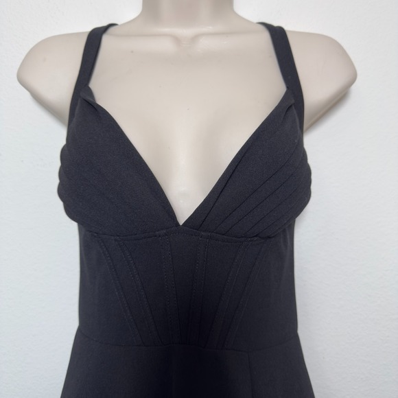 Windsor Women Corset Maxi Formal Dress‎ Small Black Babydoll High Slit Cocktail - Picture 10 of 11